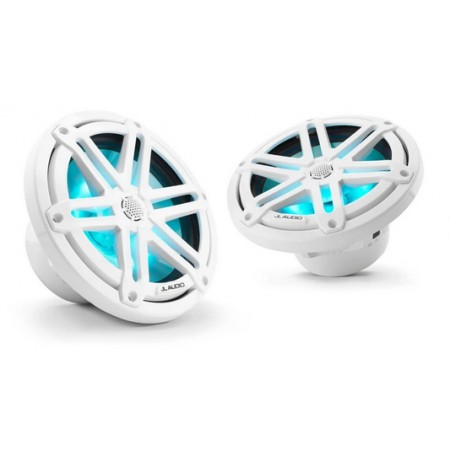 JL Audio M3-770X-S-Gw-i coassiali da 20cm con 70 Watt RMS, griglia sportiva bianco lucido e illuminazione LED RGB