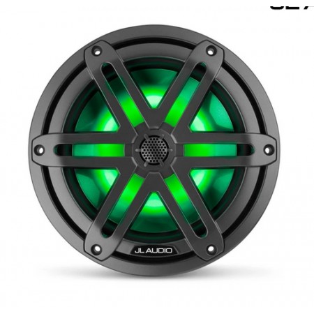 JL Audio M3-770X-S-Gm-i coassiali da 20cm con 70 Watt RMS, griglia sportiva look titanio e illuminazione LED RGB